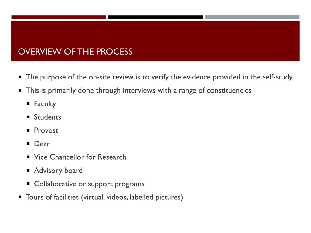 overview of the process