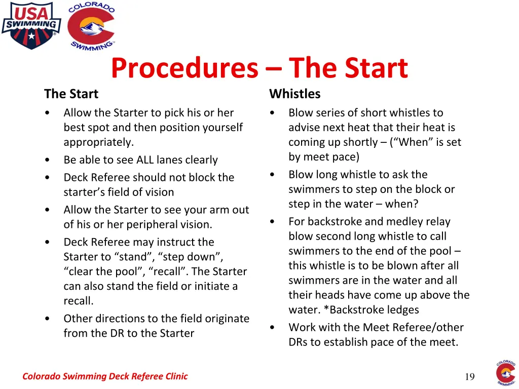 procedures the start