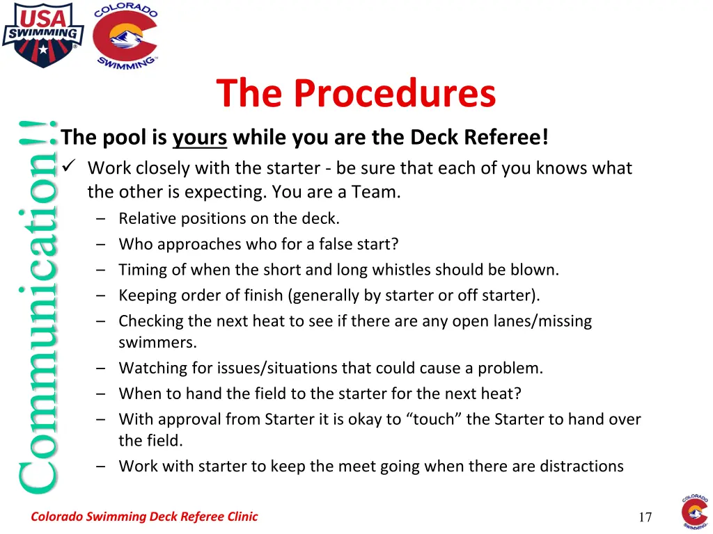 the procedures