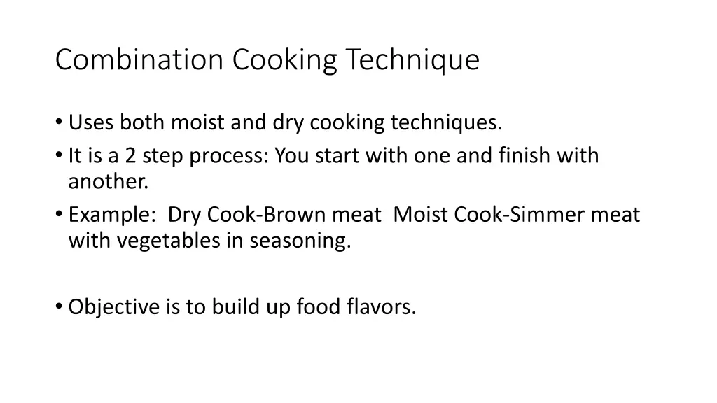 combination cooking technique