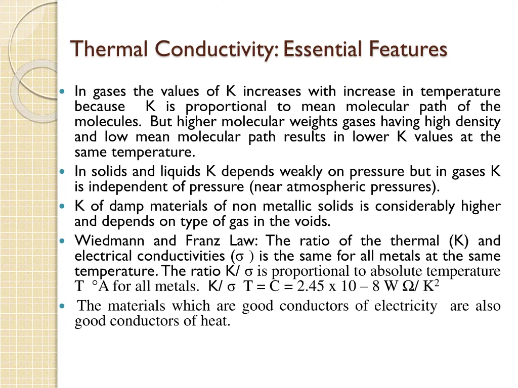 thermal conductivity essential features 1