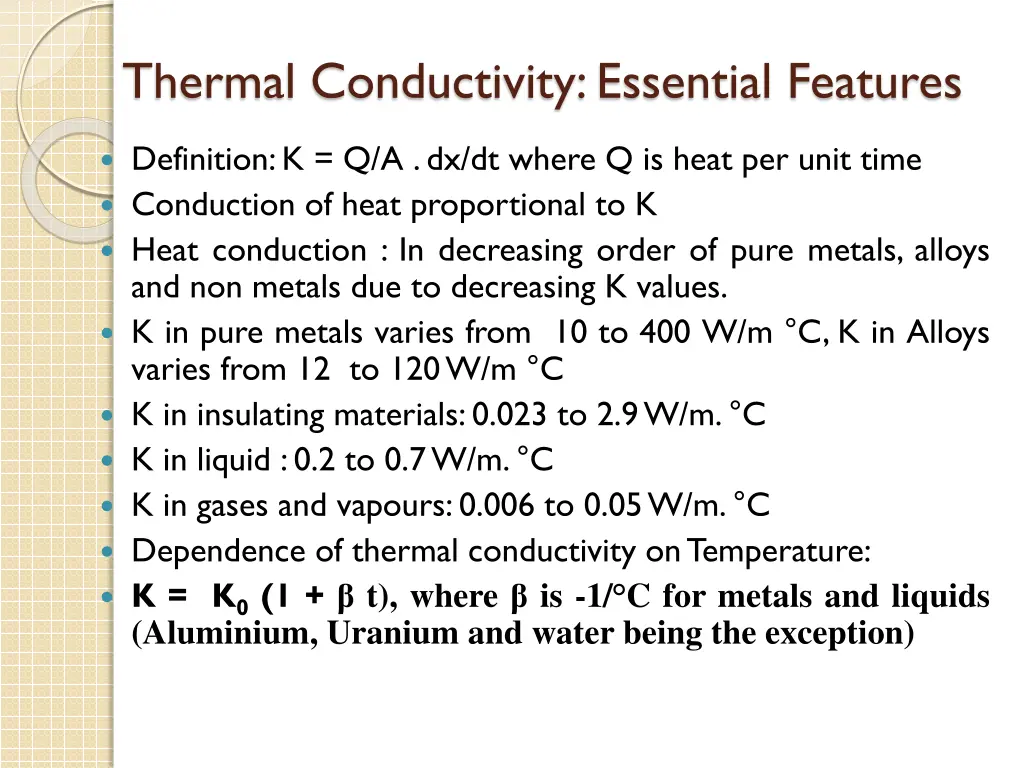 thermal conductivity essential features