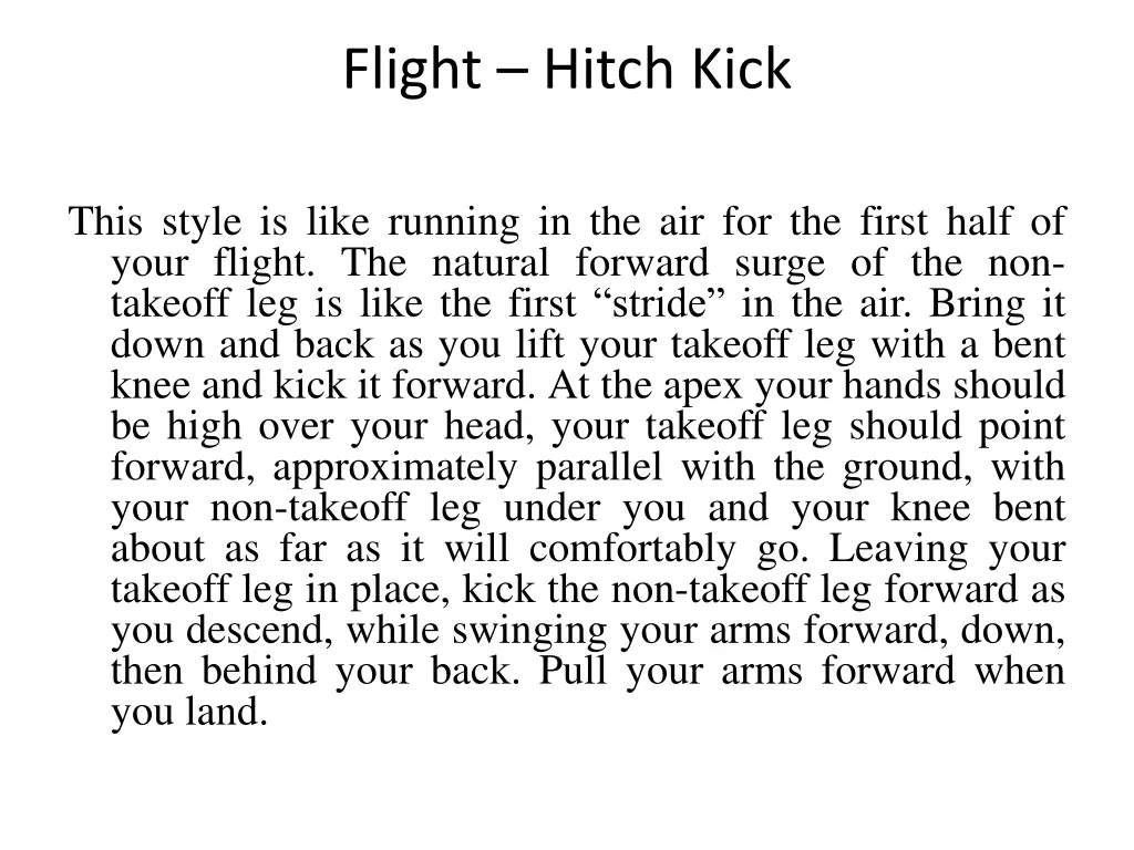 flight hitch kick