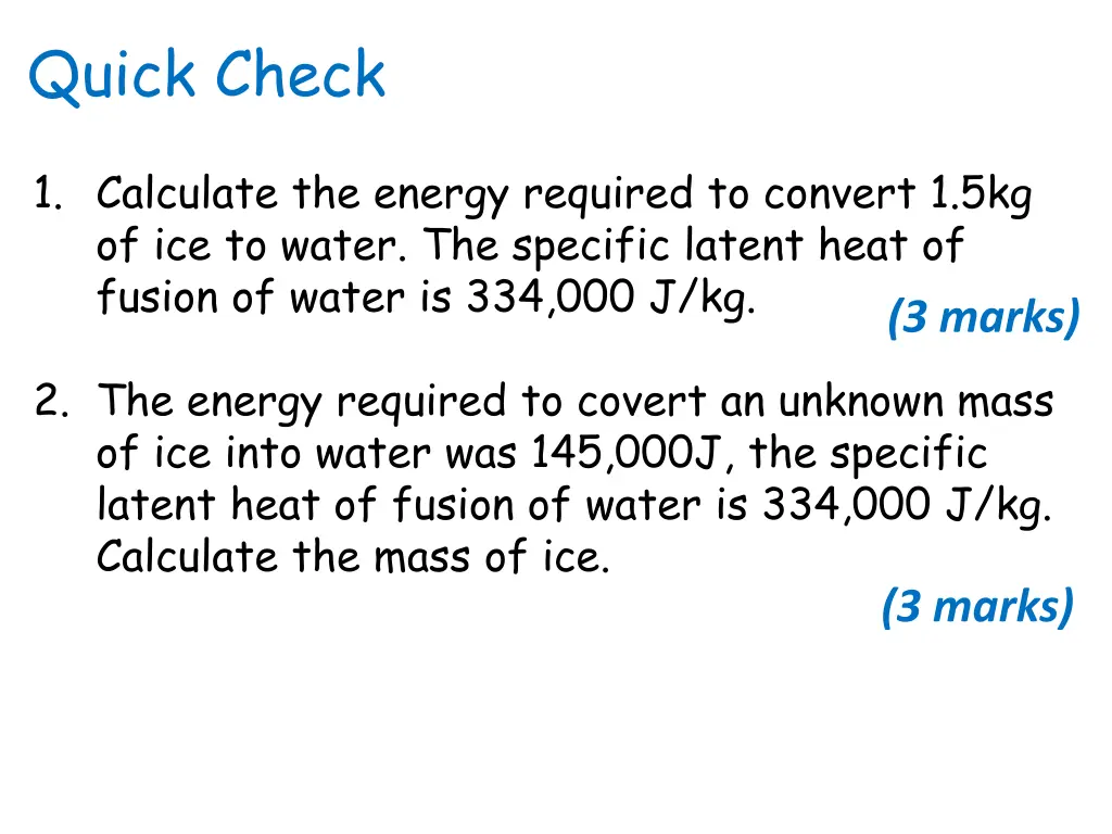 quick check