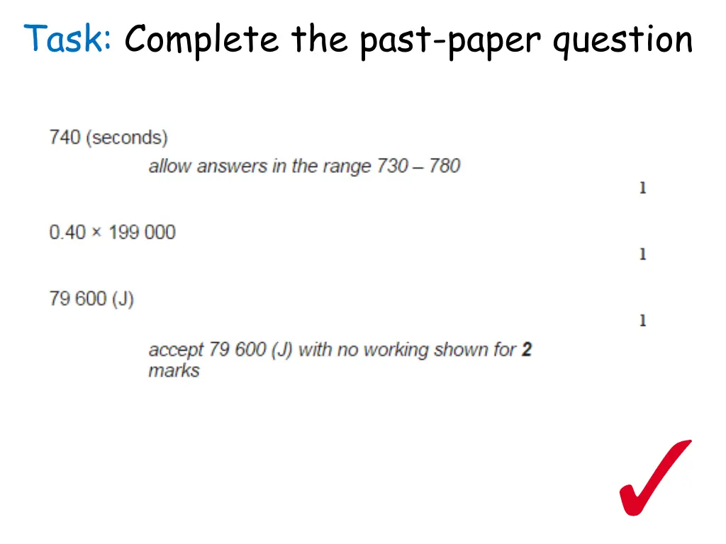 task complete the past paper question