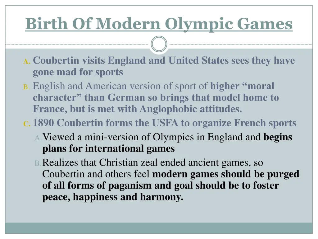 birth of modern olympic games 2