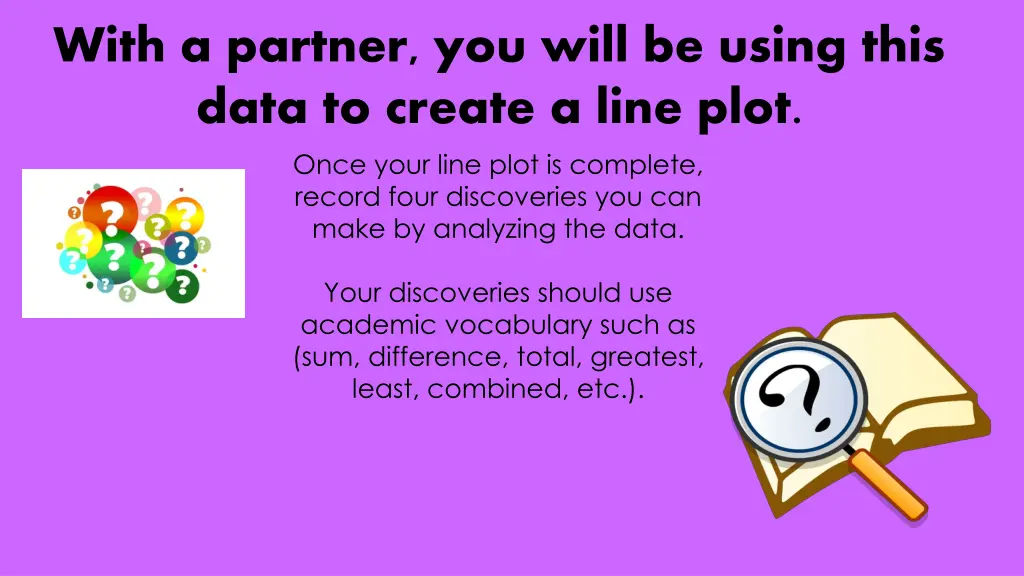 with a partner you will be using this data