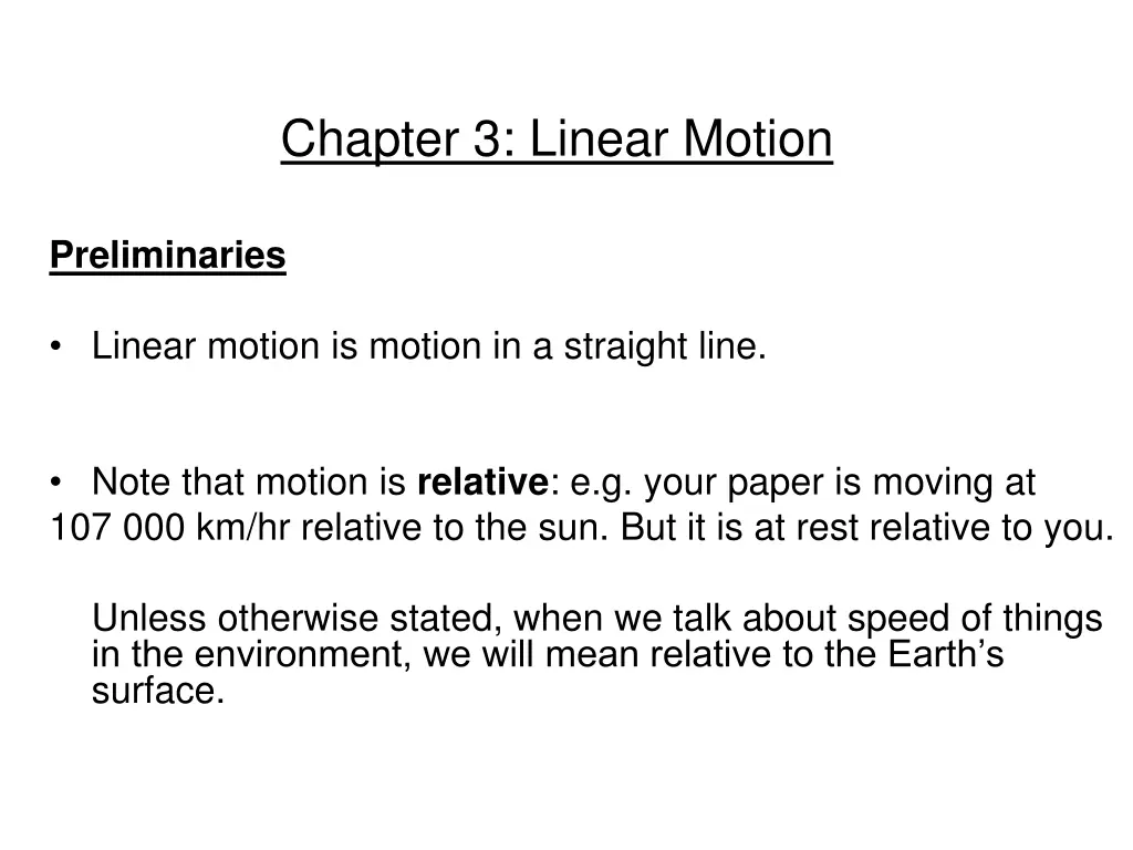 chapter 3 linear motion