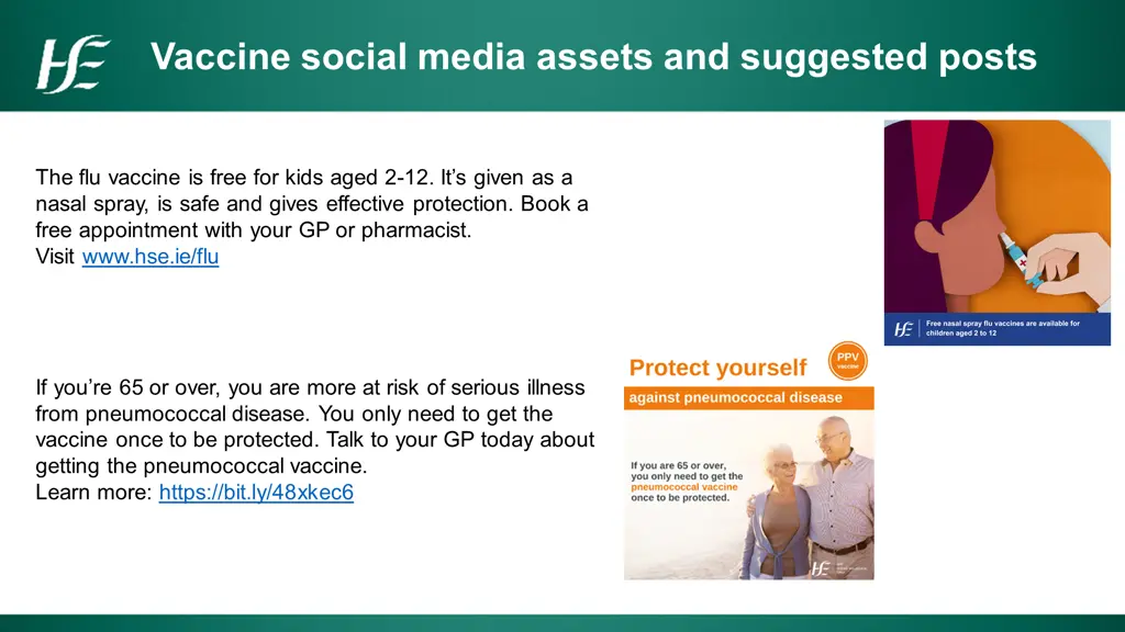 vaccine social media assets and suggested posts