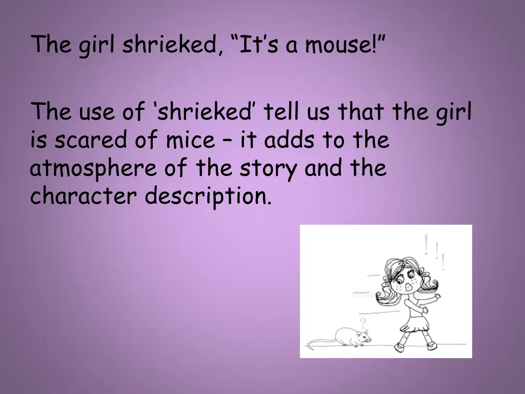 the girl shrieked it s a mouse