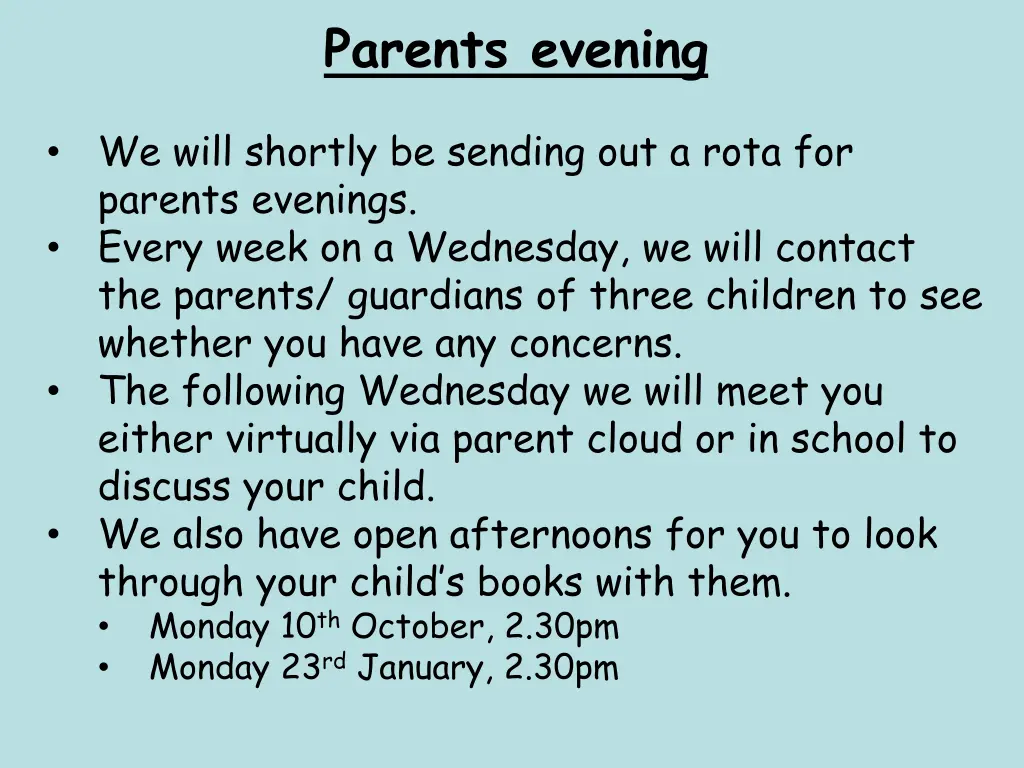 parents evening