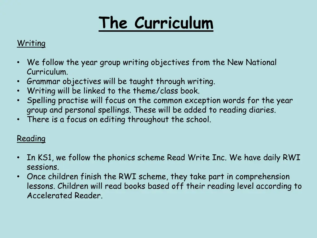 the curriculum 1