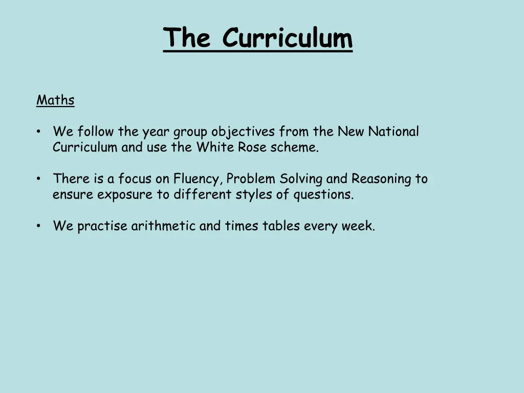 the curriculum