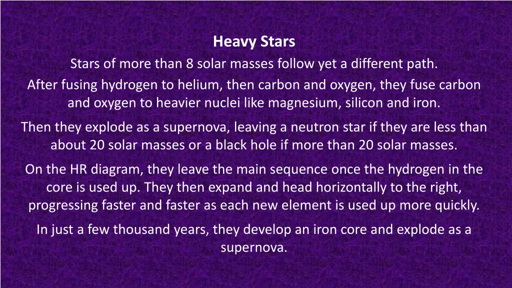 heavy stars