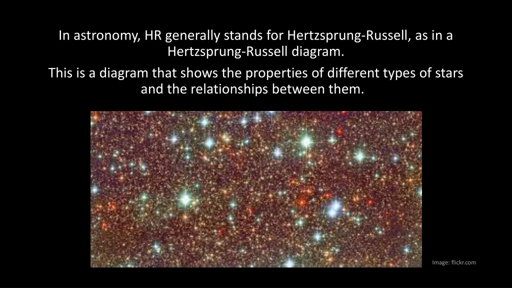 in astronomy hr generally stands for hertzsprung