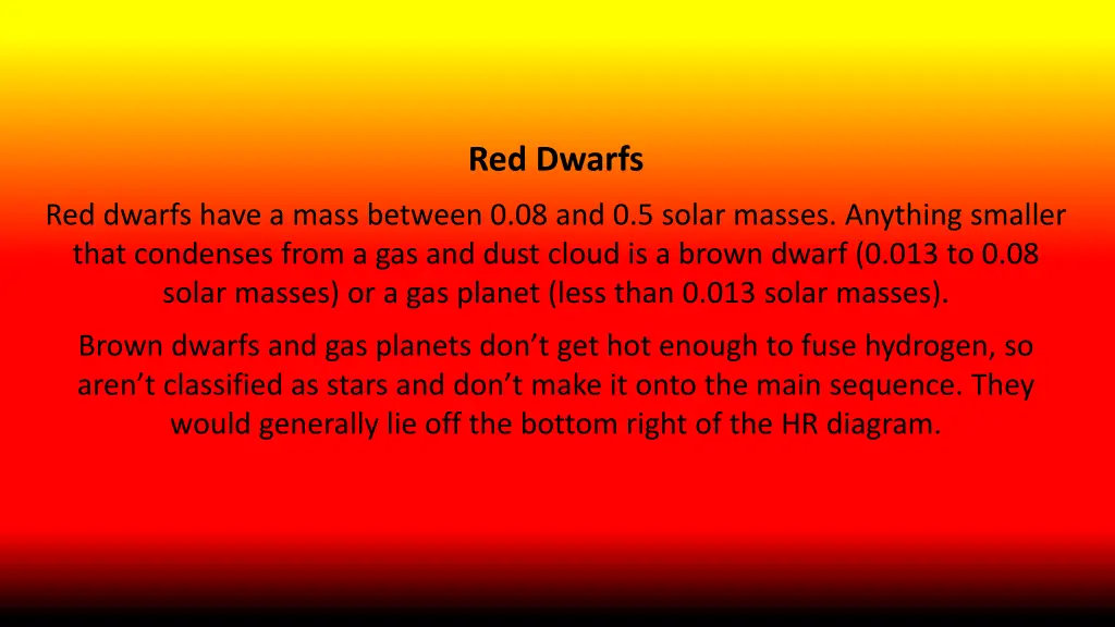 red dwarfs