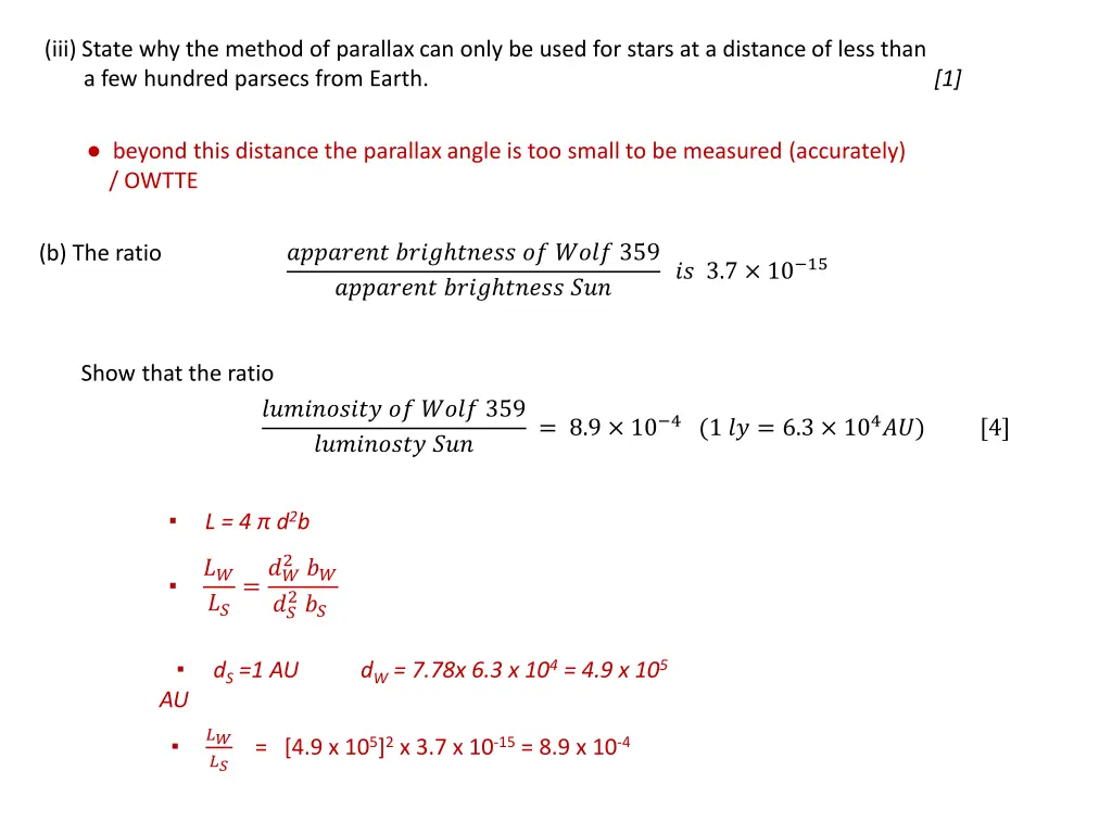 iii state why the method of parallax can only