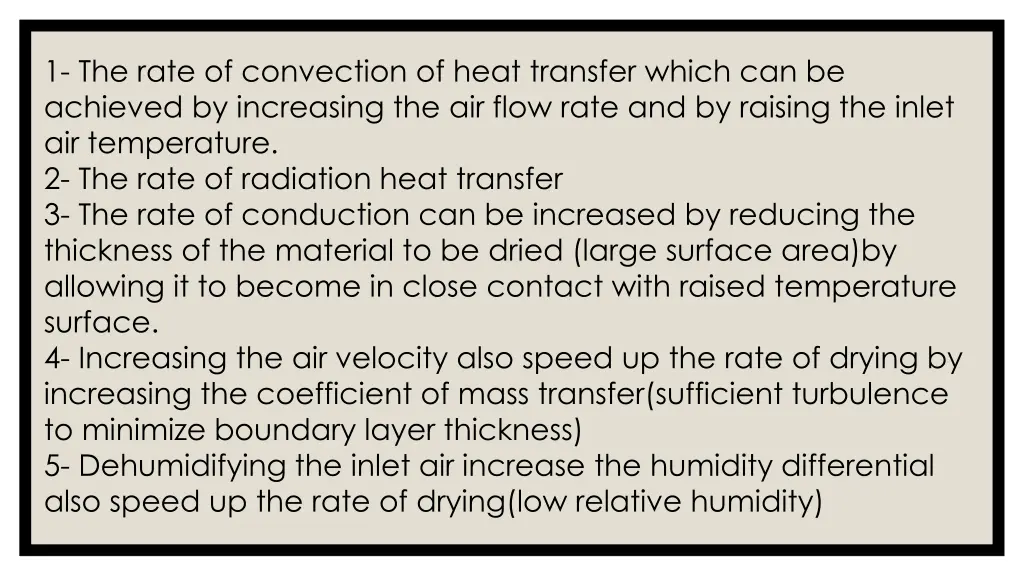 1 the rate of convection of heat transfer which