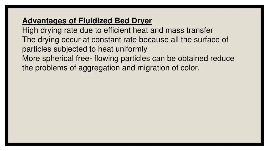 advantages of fluidized bed dryer high drying