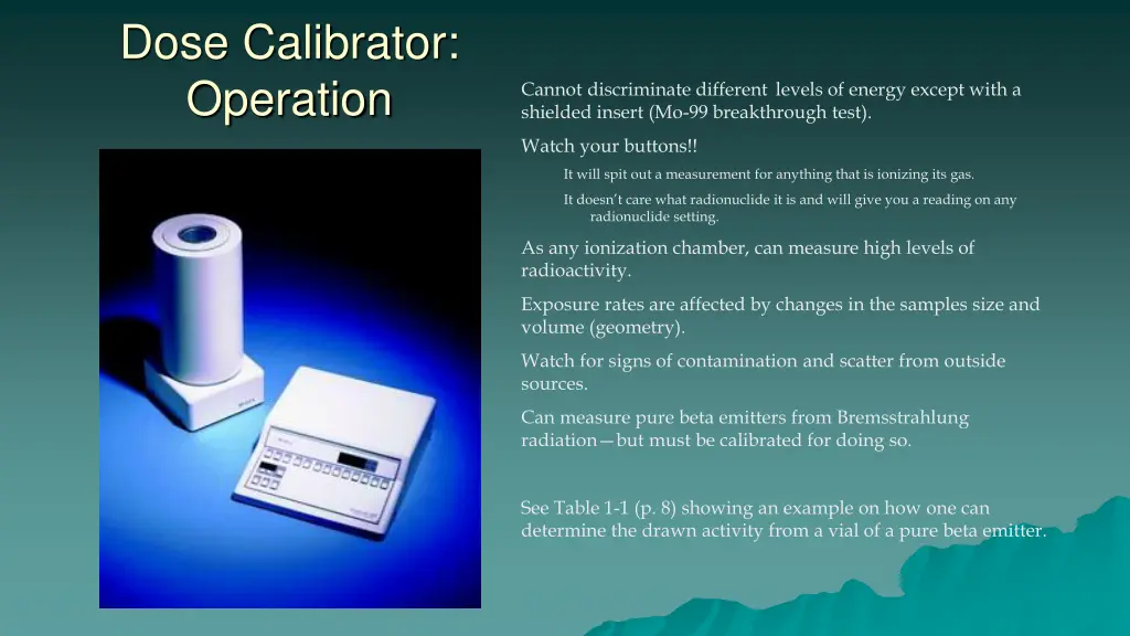 dose calibrator operation