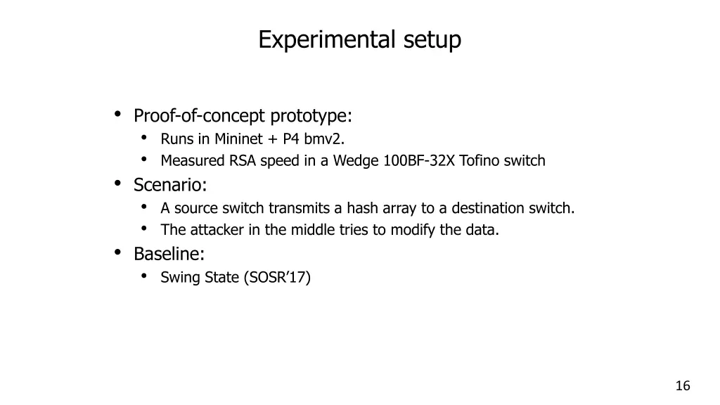 experimental setup