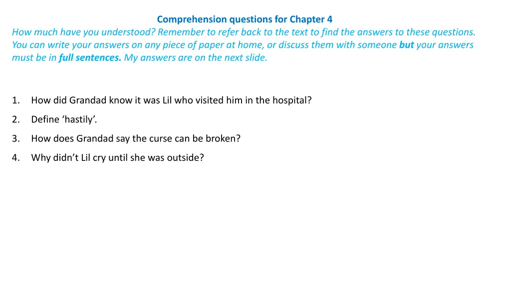 comprehension questions for chapter 4