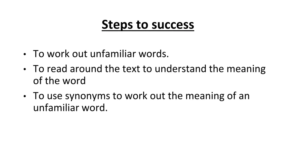 steps to success