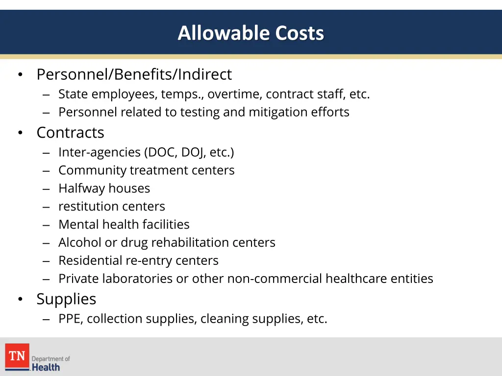 allowable costs