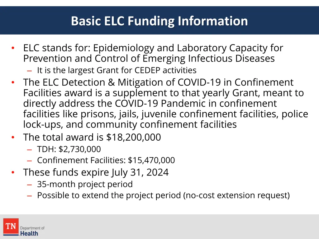 basic elc funding information