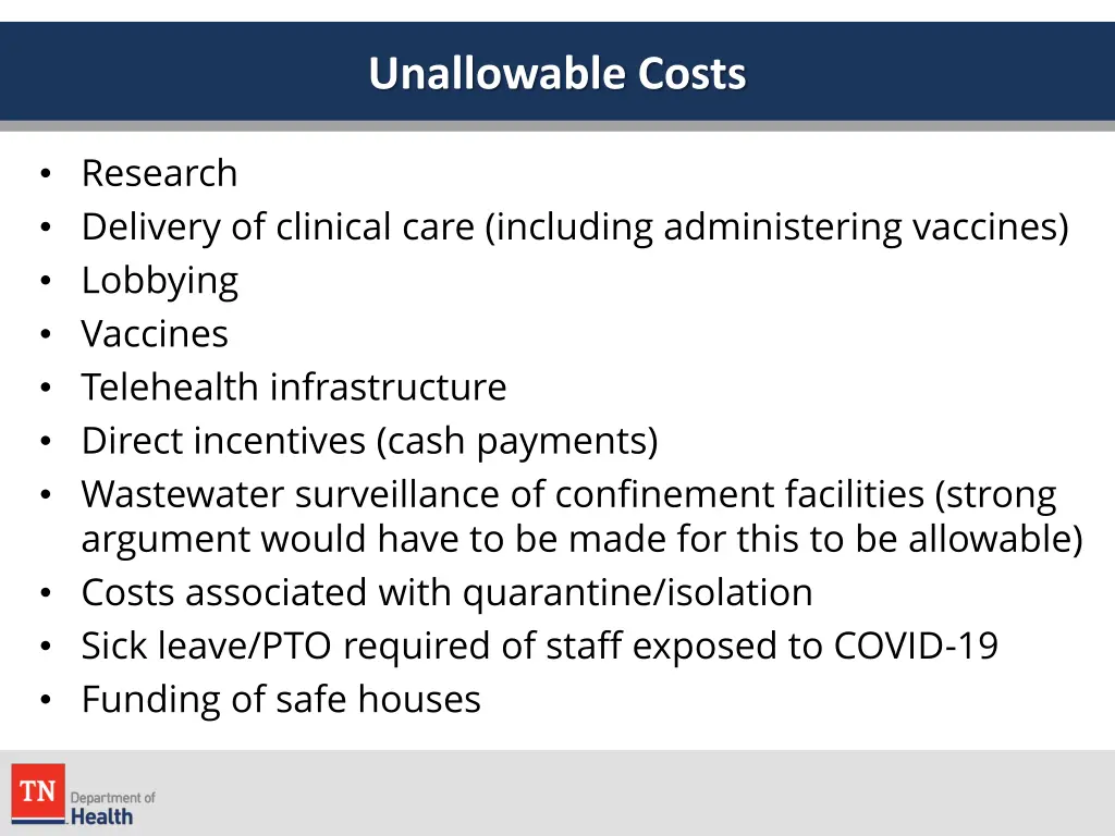 unallowable costs