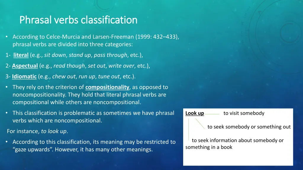 phrasal verbs classification phrasal verbs