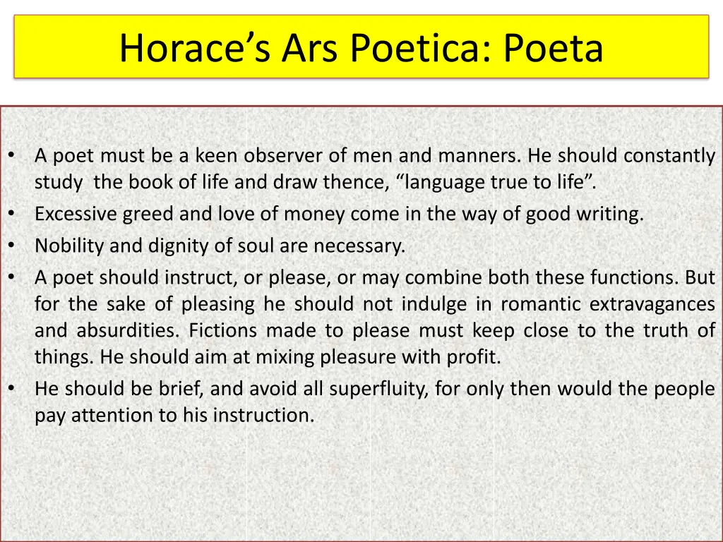 horace s ars poetica poeta 1