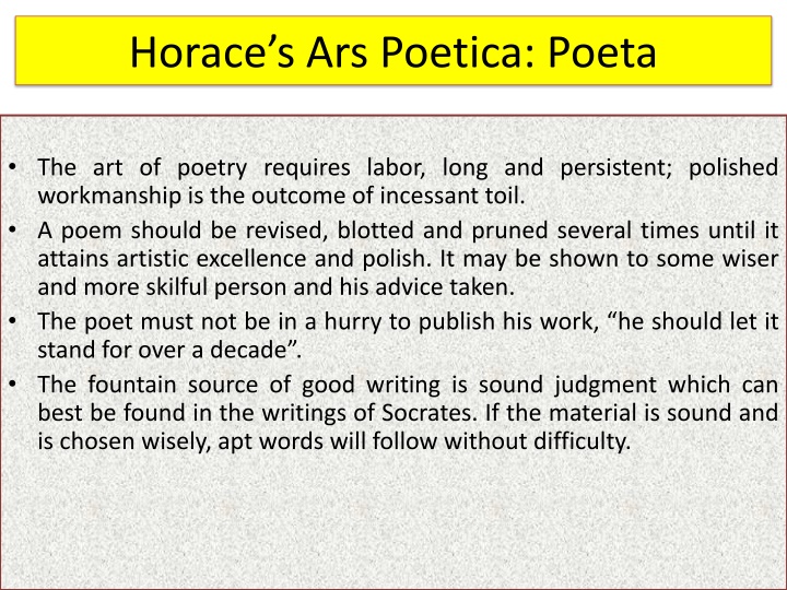 horace s ars poetica poeta