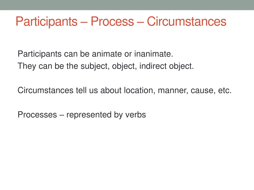 participants process circumstances