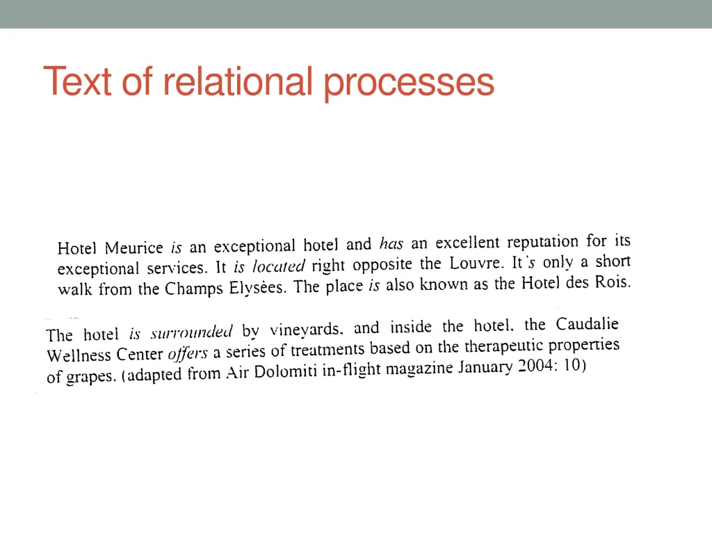 text of relational processes