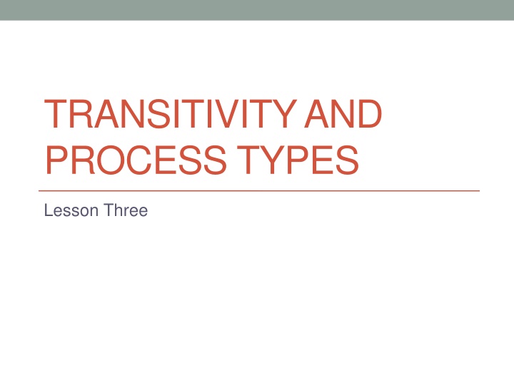 transitivityand process types