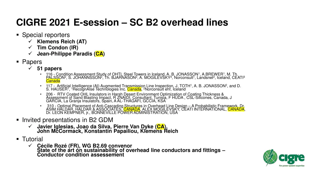 cigre 2021 e session sc b2 overhead lines special