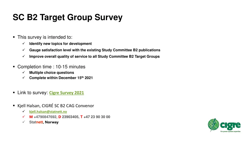 sc b2 target group survey