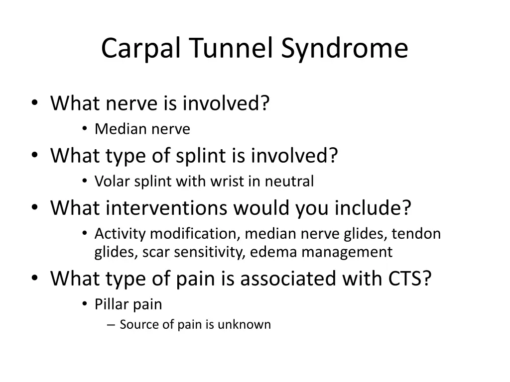 carpal tunnel syndrome