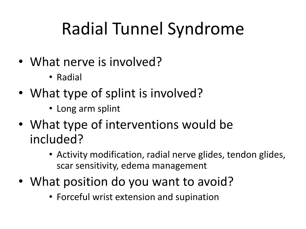 radial tunnel syndrome