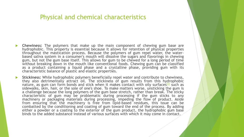 physical and chemical characteristics