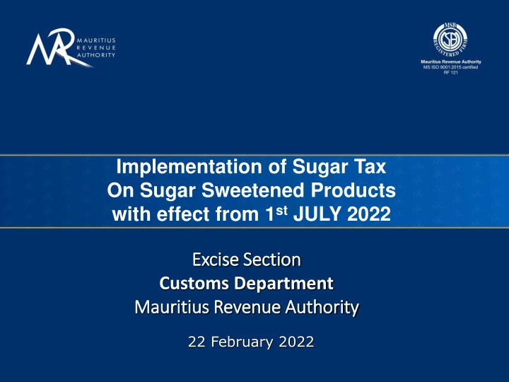 implementation of sugar tax on sugar sweetened