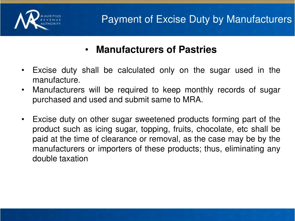 payment of excise duty by manufacturers 1