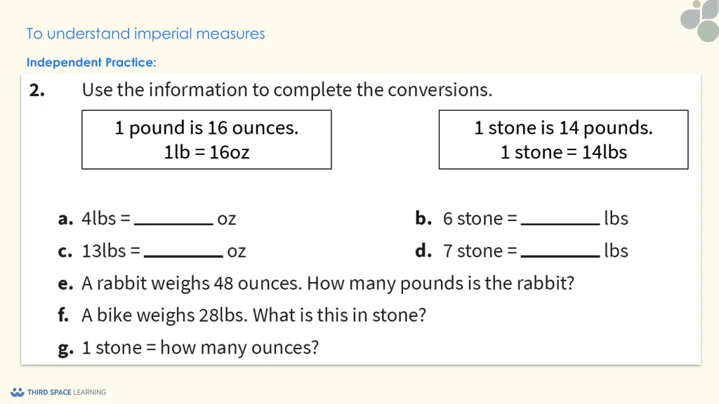 to understand imperial measures 9