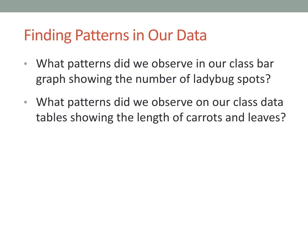 finding patterns in our data