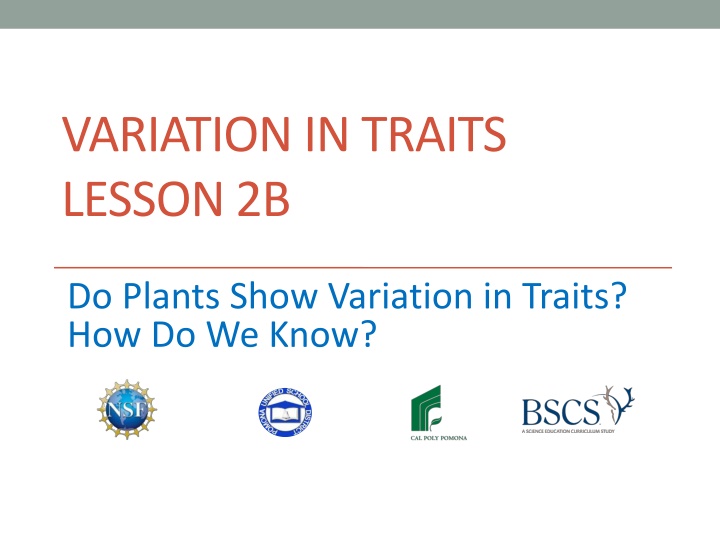 variation in traits lesson 2b