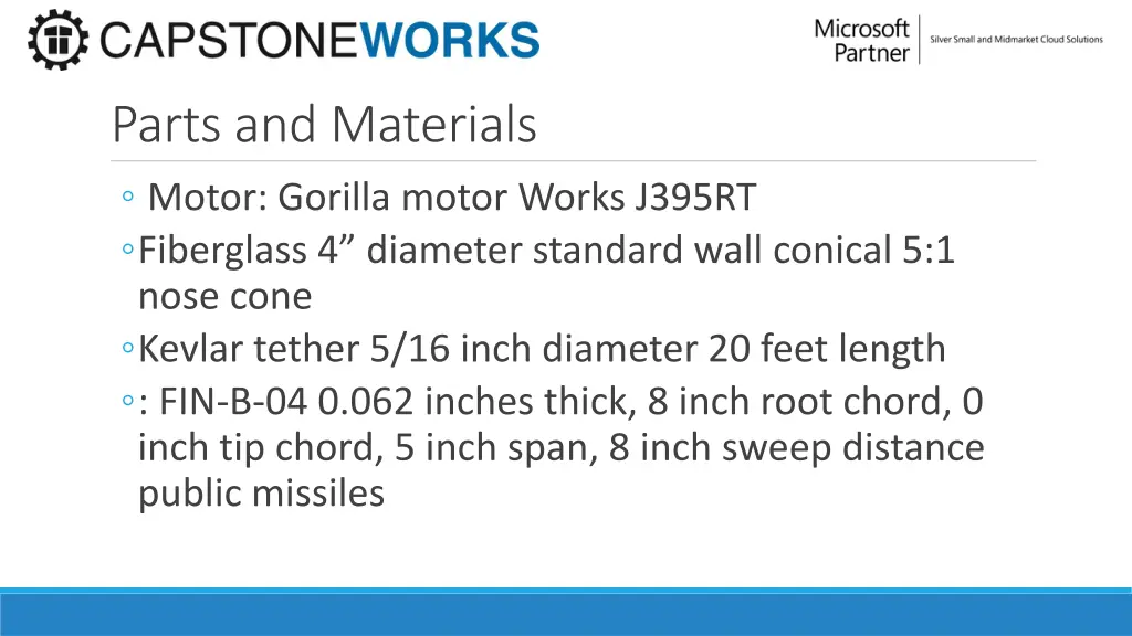 parts and materials