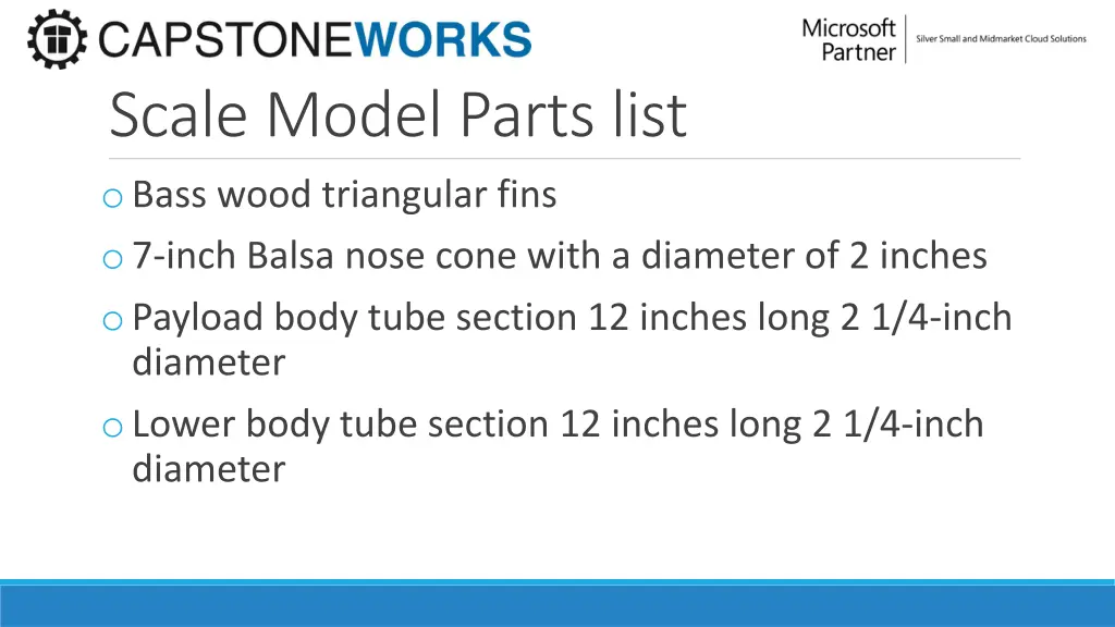 scale model parts list o bass wood triangular