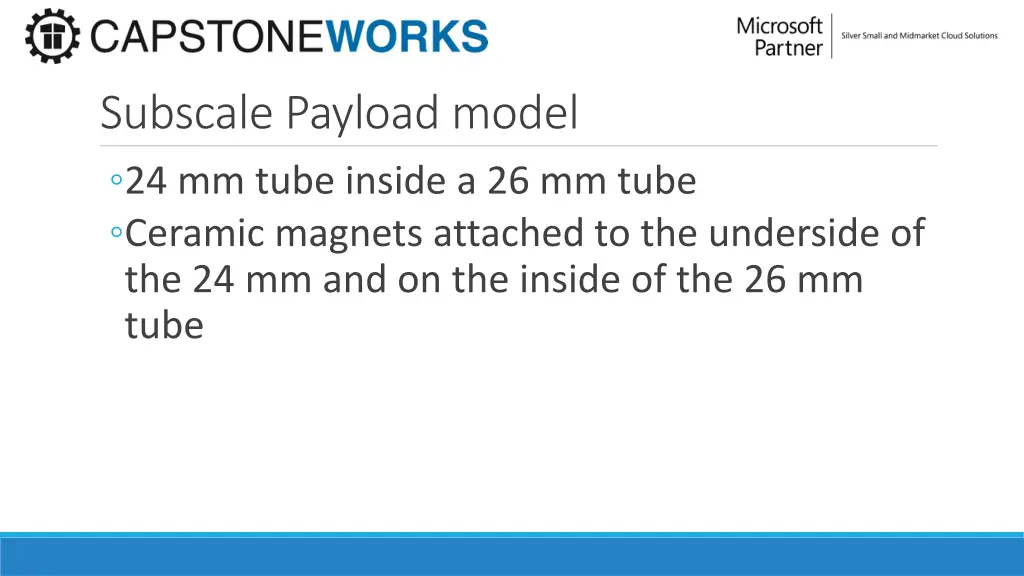 subscale payload model 24 mm tube inside