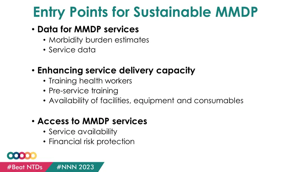 entry points for sustainable mmdp data for mmdp